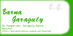 barna garaguly business card